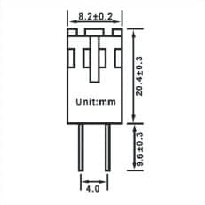 Afmetingen G4 GU4 led staaf multivoltage 12v 24v warm wit voor boot camper caravan