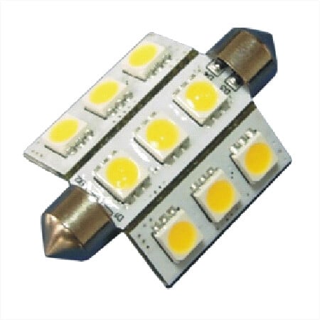 LED S8 Festoon Buislamp 9 SMD Warm wit