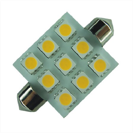 LED S8 Festoon Buislamp 9 SMD Warm wit
