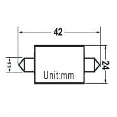 LED S8 Festoon Buislamp 9 SMD Warm wit