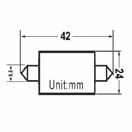 LED S8 Festoon Buislamp 9 SMD Warm wit