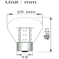 BAY15D Melkglas Lamp 12V en 24V Multi-voltage boot verlichting