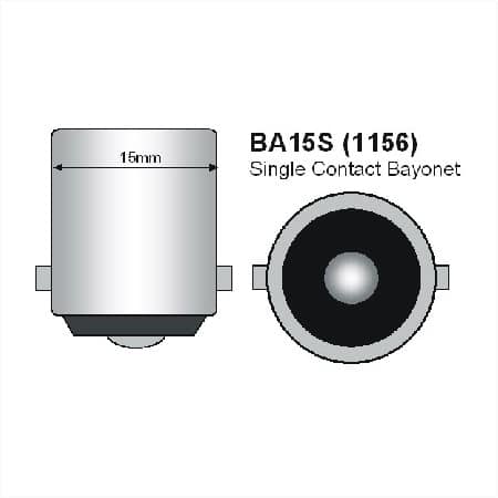 BA15s LED Spot 12V en 24V Warm wit Melkglas