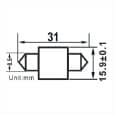 31MM S8 Festoon Buislamp 4SMD Warm wit