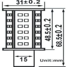 Afmetingen 12V en 24V BAY15D LED Navigatie lamp