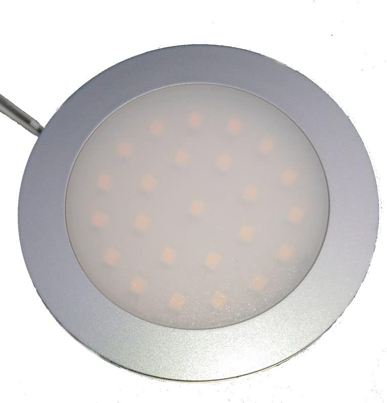 Opbouwspot met melkglas 2w 12v 24v 10-30 volt