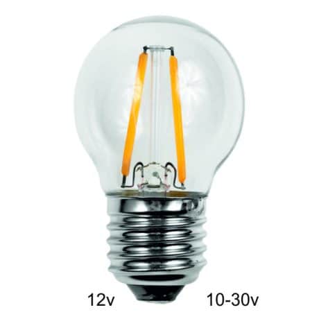 12 volt G45 2W E27 Filament lamp