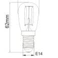 12v en 24v E14 koelkast lampje T26 Afmetingen